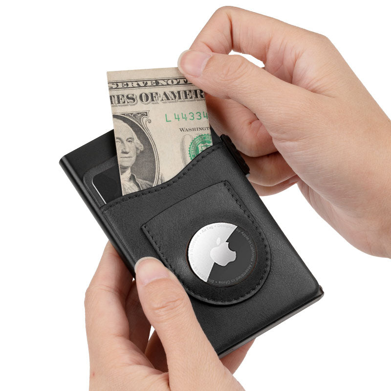 Parvus™ AirTag Wallet: Premium leather card holder wallet with built-in Apple AirTag slot. This smart wallet for men offers RFID protection, quick card access, and extra storage. Ideal as a credit card holder, card case, and wallet with AirTag. Best smart wallet choice.