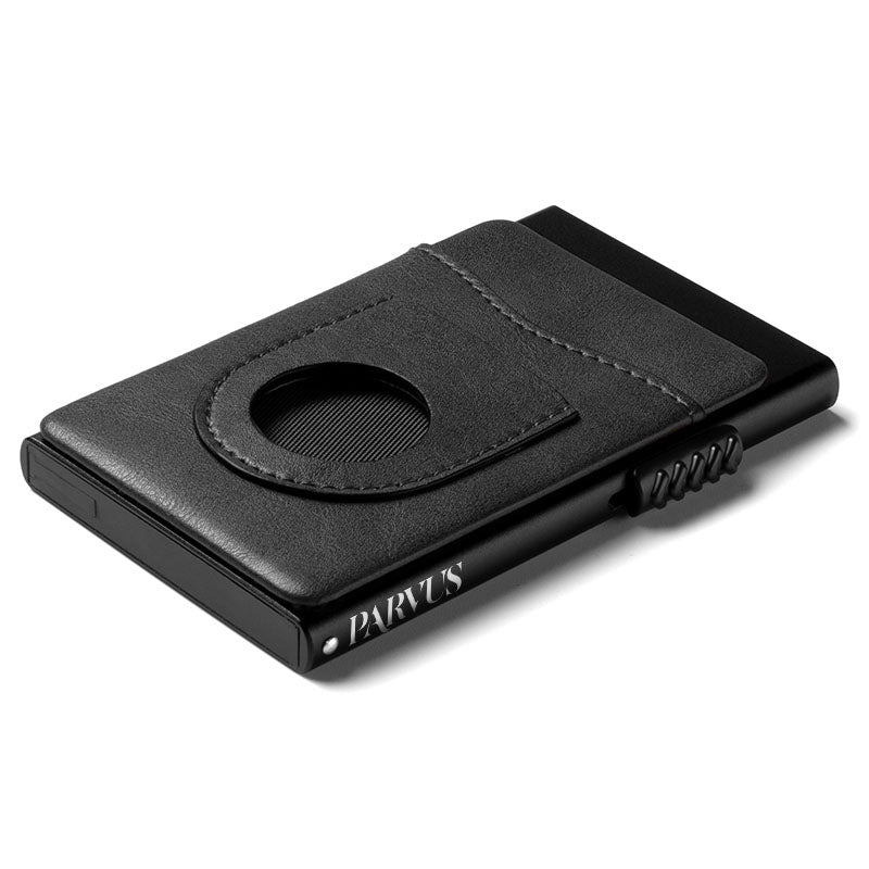 Parvus™ AirTag Wallet: Premium leather card holder wallet with built-in Apple AirTag slot. This smart wallet for men offers RFID protection, quick card access, and extra storage. Ideal as a credit card holder, card case, and wallet with AirTag. Best smart wallet choice.