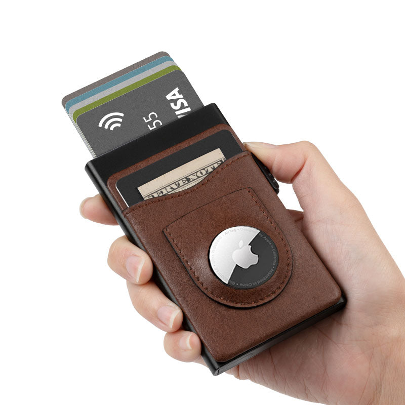 Parvus™ AirTag Wallet: Premium leather card holder wallet with built-in Apple AirTag slot. This smart wallet for men offers RFID protection, quick card access, and extra storage. Ideal as a credit card holder, card case, and wallet with AirTag. Best smart wallet choice.