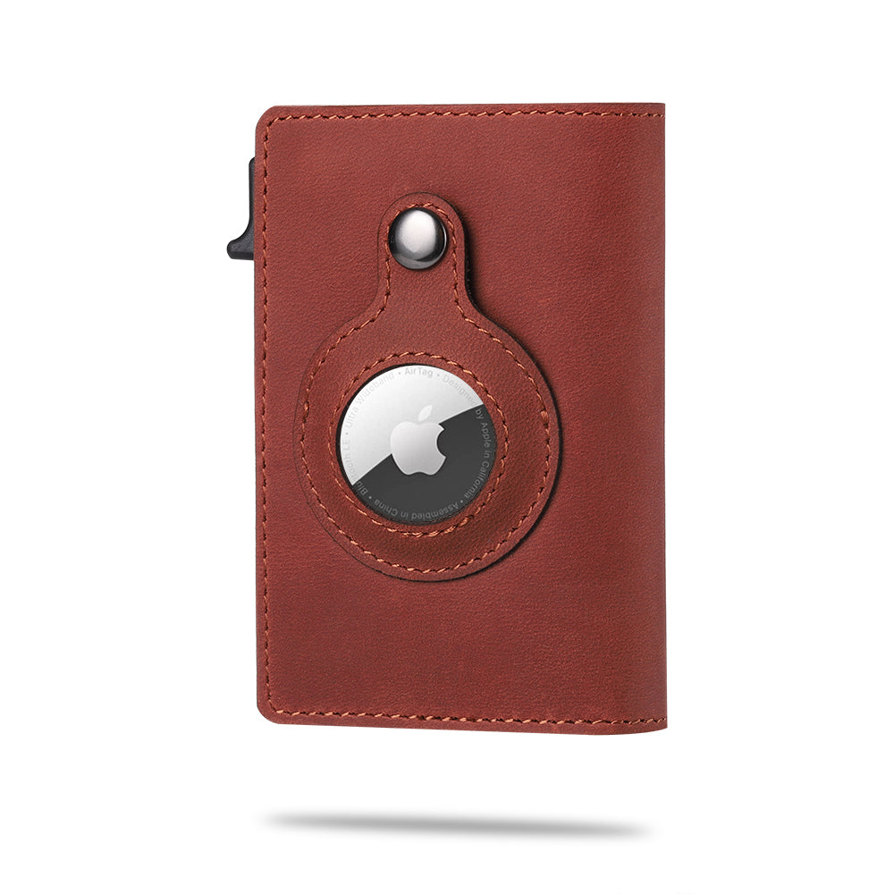 Parvus™ AirTag Wallet: Premium leather card holder wallet with built-in Apple AirTag slot. This smart wallet for men offers RFID protection, quick card access, and extra storage. Ideal as a credit card holder, card case, and wallet with AirTag. Best smart wallet choice.