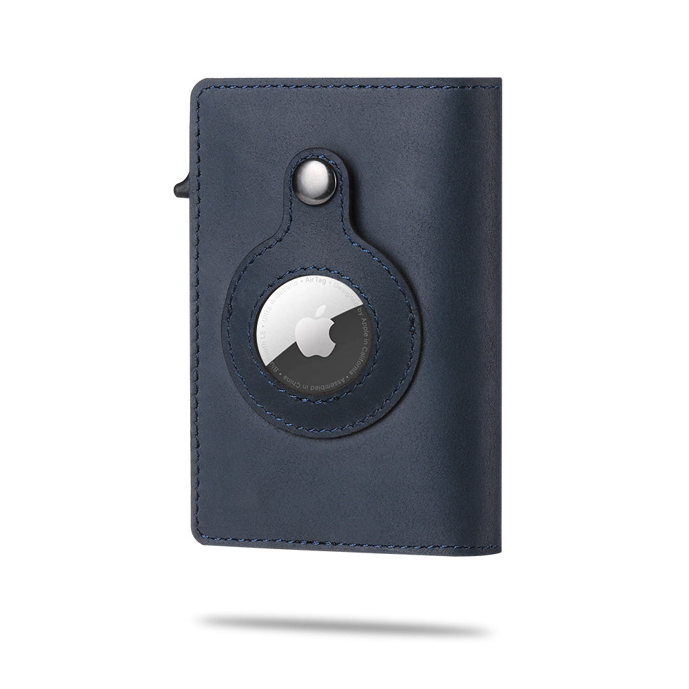 Parvus™ AirTag Wallet: Premium leather card holder wallet with built-in Apple AirTag slot. This smart wallet for men offers RFID protection, quick card access, and extra storage. Ideal as a credit card holder, card case, and wallet with AirTag. Best smart wallet choice.