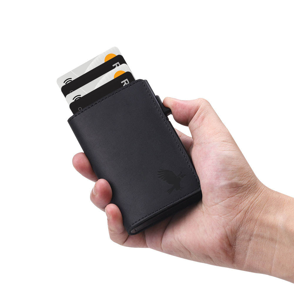Parvus™ AirTag Wallet: Premium leather card holder wallet with built-in Apple AirTag slot. This smart wallet for men offers RFID protection, quick card access, and extra storage. Ideal as a credit card holder, card case, and wallet with AirTag. Best smart wallet choice.