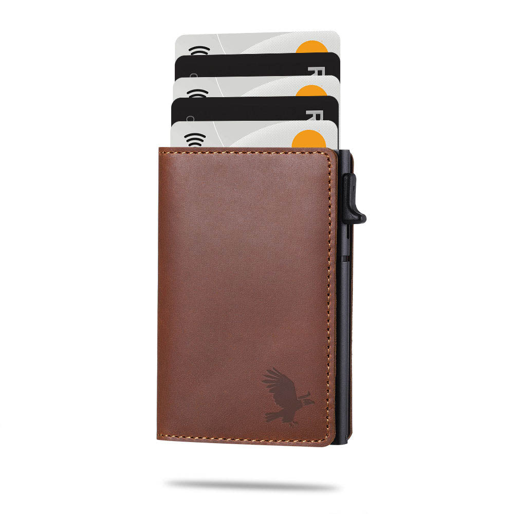 Parvus™ AirTag Wallet: Premium leather card holder wallet with built-in Apple AirTag slot. This smart wallet for men offers RFID protection, quick card access, and extra storage. Ideal as a credit card holder, card case, and wallet with AirTag. Best smart wallet choice.