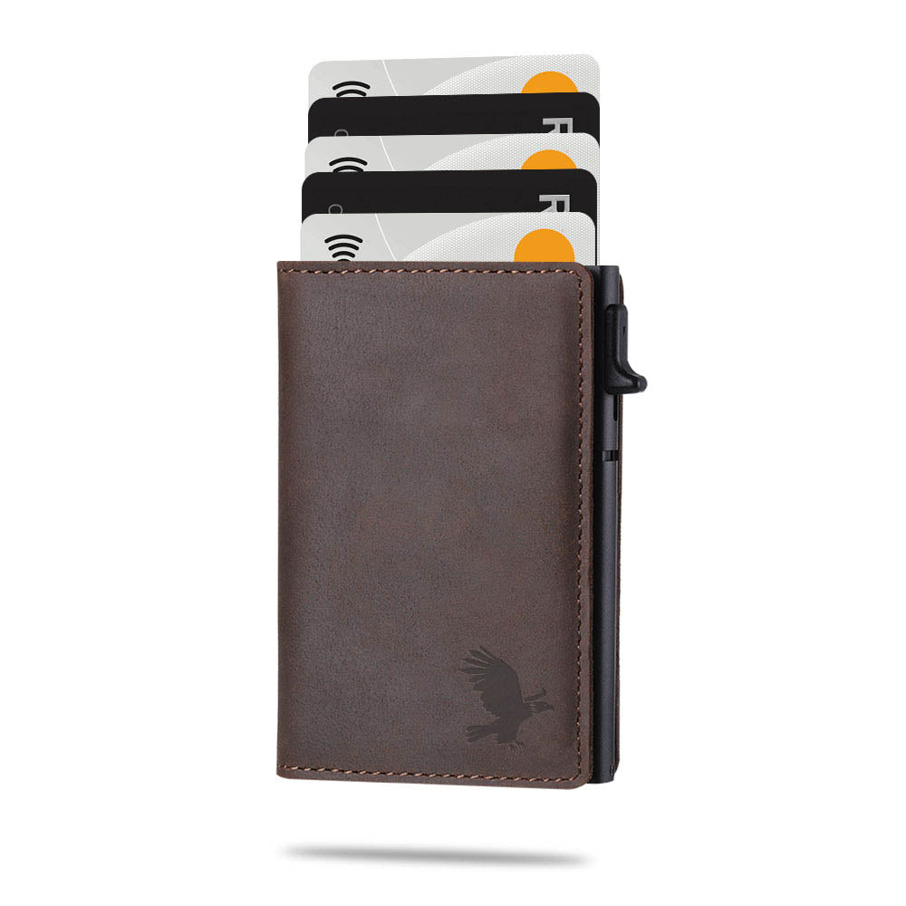 Parvus™ AirTag Wallet: Premium leather card holder wallet with built-in Apple AirTag slot. This smart wallet for men offers RFID protection, quick card access, and extra storage. Ideal as a credit card holder, card case, and wallet with AirTag. Best smart wallet choice.