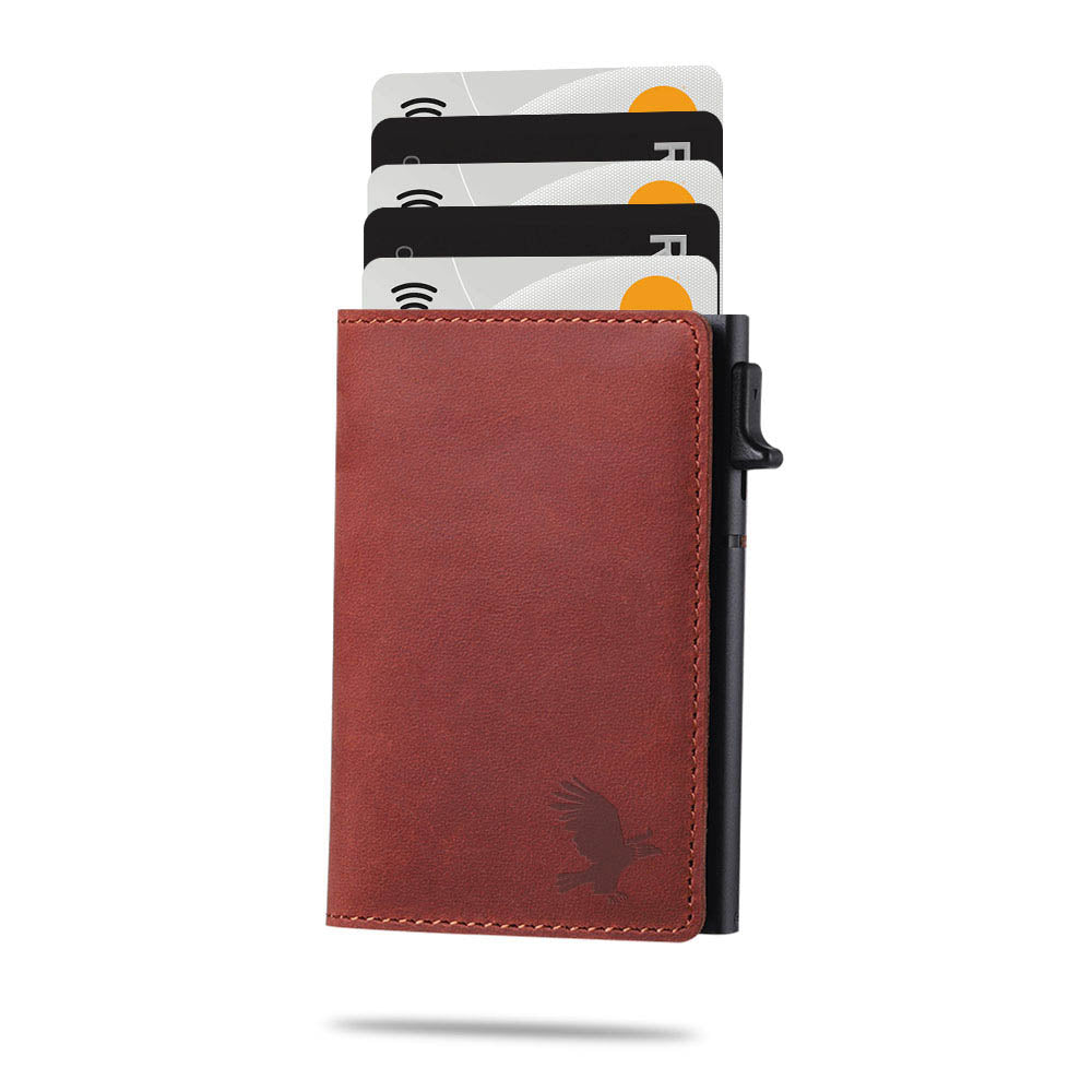 Parvus™ AirTag Wallet: Premium leather card holder wallet with built-in Apple AirTag slot. This smart wallet for men offers RFID protection, quick card access, and extra storage. Ideal as a credit card holder, card case, and wallet with AirTag. Best smart wallet choice.