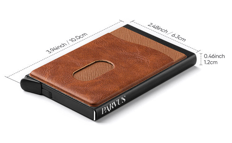 Parvus™ Leather Slim RFID Blocking Wallet-DIMENSIONS
